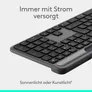 Logitech Signature Slim Solar+ K980 Grafit - Kabellose Tastatur, Bluetooth, Logi LightCharge-Technologie, Smart Actions, Unterstützt Logi Options+