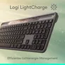 Logitech Signature Slim Solar+ K980 Grafit - Kabellose Tastatur, Bluetooth, Logi LightCharge-Technologie, Smart Actions, Unterstützt Logi Options+