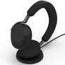 Jabra Evolve3 75 MS Schwarz Kabelloses Bluetooth-Headset inkl. USB-C Dongle und kabellosem Ladepad, ANC (Aktive Geräuchunterdrückung)