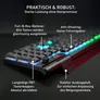 Cherry XTRFY MX 10.1 Tastatur kabellos / kabelgebunden (Funk / Bluetooth), Schwarz