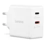 Lenovo Dual USB-C 65W GaN-Ladegerät/ Netzteil Weiß inkl. USB-C Kabel (1,5m)