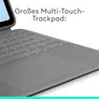 Logitech Combo Touch Grau Tastatur-Case für iPad Air 13 Zoll (M2/M3/M4), Englisch US-international (QWERTY)