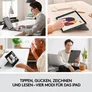 Logitech Combo Touch Tastatur-Case Dunkelgrau für iPad 12,9 Zoll (5./6. Generation), Hintergrundbeleuchtete Tastatur und präzises Trackpad