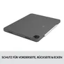 Logitech Combo Touch Tastatur-Case Dunkelgrau für iPad 12,9 Zoll (5./6. Generation), Hintergrundbeleuchtete Tastatur und präzises Trackpad