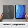 Logitech Combo Touch Tastatur-Case Dunkelgrau für iPad 12,9 Zoll (5./6. Generation), Hintergrundbeleuchtete Tastatur und präzises Trackpad