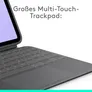 Logitech Combo Touch Tastatur-Case Dunkelgrau für iPad Pro 11 Zoll (1./2./3./4. Generation), Hintergrundbeleuchtete Tastatur und präzises Trackpad