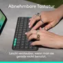 Logitech Flip Folio Tastatur-Case Grafit für iPad Air 11 Zoll (M2/M3/5.Gen), iPad Pro 11 Zoll (M4/M5)