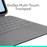 Logitech Combo Touch Tastatur-Case Grau für iPad Air 11 Zoll (M2/M3/M4), iPad Air 10,9 Zoll (5. Generation), Hintergrundbeleuchtete Tastatur und präzises Trackpad