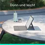 Logitech Combo Touch Tastatur-Case Grau für iPad Air 11 Zoll (M2/M3/M4), iPad Air 10,9 Zoll (5. Generation), Hintergrundbeleuchtete Tastatur und präzises Trackpad