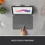 Logitech Combo Touch Tastatur-Case Grau für iPad 10,9 Zoll (2022), iPad 11 Zoll (10. Generation und A16), Hintergrundbeleuchtete Tastatur und präzises Trackpad