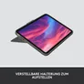 Logitech Combo Touch Tastatur-Case Grau für iPad 10,9 Zoll (2022), iPad 11 Zoll (10. Generation und A16), Hintergrundbeleuchtete Tastatur und präzises Trackpad