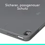 Logitech Combo Touch Tastatur-Case Grau für iPad Air 13 Zoll (M2/M3/M4), Hintergrundbeleuchtete Tastatur und präzises Trackpad