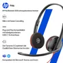 Poly Blackwire 3220 Schwarz Kabelgebundenes Stereo-Headset, USB-C/A, unterstützt Poly Lens