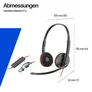 Poly Blackwire 3220 Schwarz Kabelgebundenes Stereo-Headset, USB-C/A, unterstützt Poly Lens