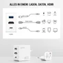 4smarts 3in1 HDMI Hub-Ladegerät GaN Flex 65W weiß