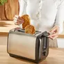 Tefal TT5S1D Subito 2-Scheiben-Toaster mit Brötchenaufsatz Schwarz & Inox