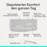 Logitech Signature Comfort Plus MK880 Weiß Maus-Tastaturkombination, kabellos, Bluetooth, Anpassbar via Logi Options+