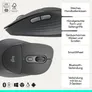 Logitech Signature Comfort Plus M850 L Grafit, kabellose Bluetooth-Maus mit Handballenkissen, Anpassbar via Logi Options+