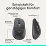 Logitech Signature Comfort Plus M850 L Grafit, kabellose Bluetooth-Maus mit Handballenkissen, Anpassbar via Logi Options+