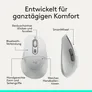 Logitech Signature Comfort Plus M850 L Weiß, kabellose Bluetooth-Maus mit Handballenkissen, Anpassbar via Logi Options+