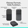 Logitech Mobi Fold Grafit Bluetooth-Maus, kabellos, faltbar, USB-C, Anpassbar via Logitech Options+