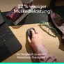 Logitech Mobi Fold Grafit Bluetooth-Maus, kabellos, faltbar, USB-C, Anpassbar via Logitech Options+