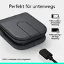Logitech Mobi Fold Grafit Bluetooth-Maus, kabellos, faltbar, USB-C, Anpassbar via Logitech Options+