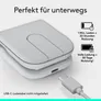 Logitech Mobi Fold Weiß Bluetooth-Maus, kabellos, faltbar, USB-C, Anpassbar via Logitech Options+
