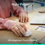 Logitech Mobi Fold Weiß Bluetooth-Maus, kabellos, faltbar, USB-C, Anpassbar via Logitech Options+