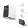 4smarts GaN Flex Screen AI 100W Ladegerät  2 USB-C+1 USB-A Travel Edition weiß