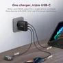 Lenovo Multi-Port USB-C 100W GaN-Ladegerät/ Netzteil Schwarz inkl. USB-C Kabel (1,8m)