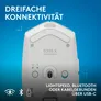 Logitech G G305 X LIGHTSPEED Gaming-Maus Weiß, kabellos, Bluetooth, 2.4 Ghz Empfgänger, RGB, Hero 44K-Sensor, Anpassbar via Logitech G HUB