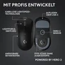 Logitech G PRO X Superlight 2c Schwarz Gaming Maus, kompakt, kabellos, 2.4 GHz Empfänger, 8000 Hz Signalrate, 44K Hero 2 Sensor