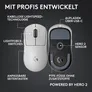 Logitech G PRO X Superlight 2c Weiß Gaming Maus, kompakt, kabellos, 2.4 GHz Empfänger, 8000 Hz Signalrate, 44K Hero 2 Sensor