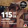 Vodafone Prepaid CallYa L | 115 GB statt 100 GB | 20 EUR Guthaben | ohne Vertrag | 5G | Allnet Flat | EU-Roaming | weltweit nutzbar
