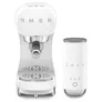 SMEG Kompakt-Bundle Siebträgermaschine 50s Style ECF00 + Milchaufschäumer MFF02 Weiß