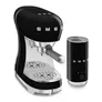SMEG Kompakt-Bundle Siebträgermaschine 50s Style ECF00 + Milchaufschäumer MFF02 Schwarz