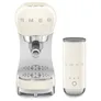 SMEG Kompakt-Bundle Siebträgermaschine 50s Style ECF00 + Milchaufschäumer MFF02 Creme
