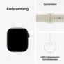 Apple Watch Series 12 GPS + Cellular 42mm Light Gold Aluminium Case with Sand Sport Band - S/M