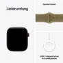 Apple Watch Series 12 GPS + Cellular 42mm Dark Bronze Aluminium Case with Olive Sport Band - S/M
