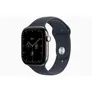 Apple Watch Series 12 GPS + Cellular 46mm Natural Titanium Case with Navy Blue Sport Band - M/L