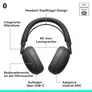 Logitech Zone Vibe Pro Bluetooth Headset mit ANC | 3 KI-Mikrofone | Multipoint Bluetooth 5.2 | Bis zu 66 Stunden Akkulaufzeit | USB-C | Grafit