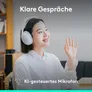 Logitech Zone Vibe Pro Bluetooth Headset mit ANC | 3 KI-Mikrofone | Multipoint Bluetooth 5.2 | Bis zu 66 Stunden Akkulaufzeit | USB-C | Weiß