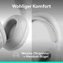 Logitech Zone Vibe Pro Bluetooth Headset mit ANC | 3 KI-Mikrofone | Multipoint Bluetooth 5.2 | Bis zu 66 Stunden Akkulaufzeit | USB-C | Weiß