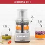 Magimix Food Processor CS 4200 XL Küchenmaschine Matt Chrome Multifunktions-Küchenmaschine mit XL-Einfüllschacht
