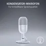 Razer Seiren V3 Mini USB-Mikrofon Weiß | 14-mm-Kondensatorkapsel, Supernierencharakteristik, Tap-to-Mute, 96 kHz, Plug & Play