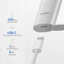 Laifen T1 Pro Elektrorasierer mit Linearmotor aus Aluminium – USB-C Rasierer & Barttrimmer Set, IPX7, 12.000 CPM; Alu silber