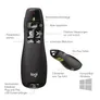 Logitech Wireless Presenter R400 mit rotem Laserpointer, 15 m Reichweite, USB Plug & Play, kabellose Präsentationsfernbedienung