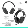 Logitech Zone Vibe 100 Stereo Headset, Grafit - Bluetooth, USB-C, Windows, macOS oder ChromeOS sowie iOS und Android